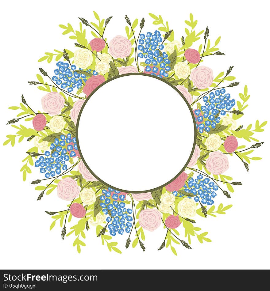 Vector summer background with flowers. Vector summer background with flowers