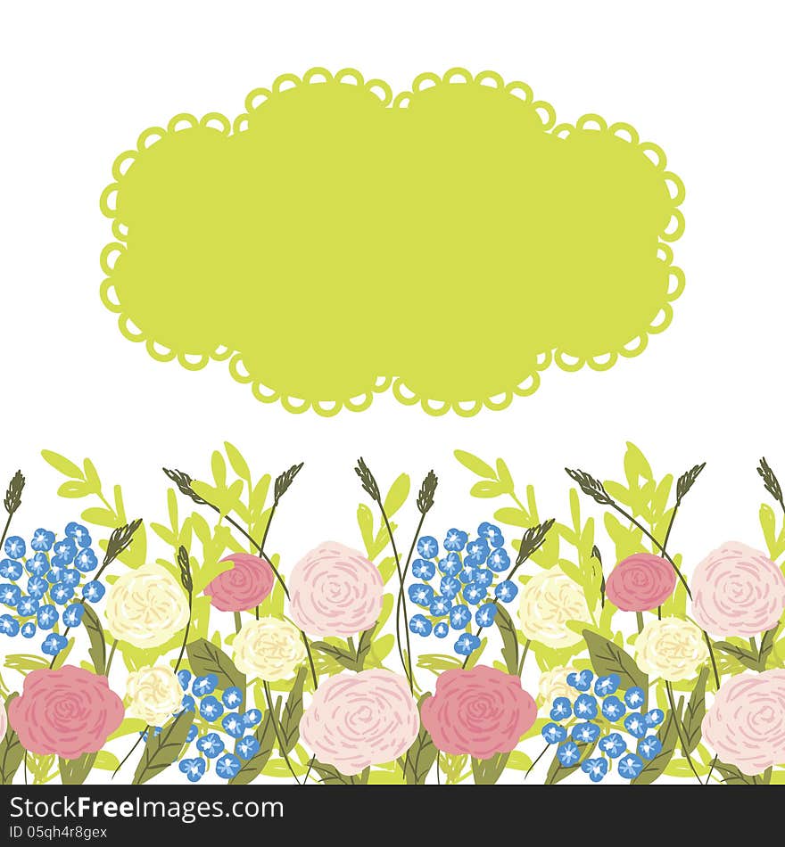 Vector summer background with flowers. Vector summer background with flowers