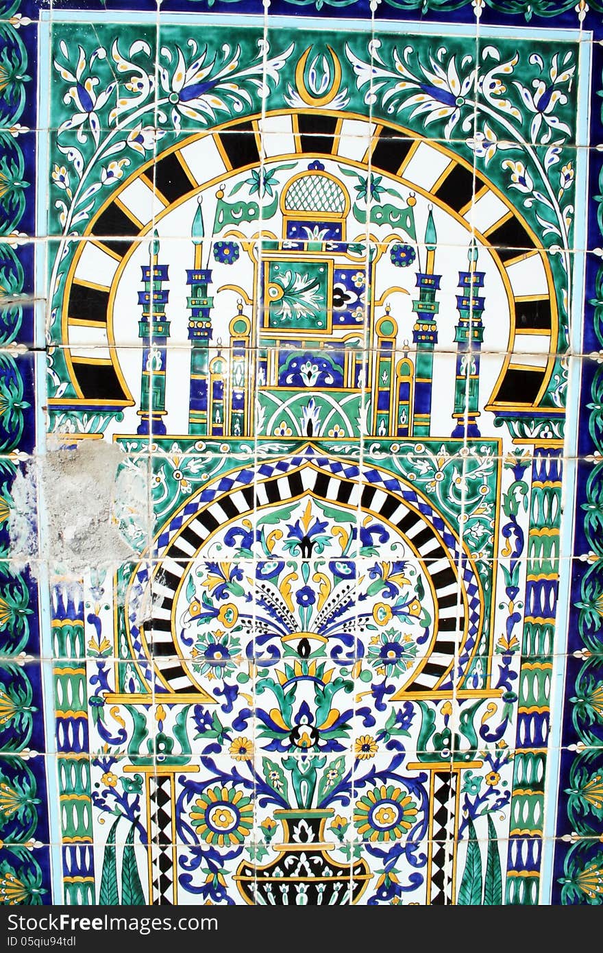 A arabic traditional arabesque tile