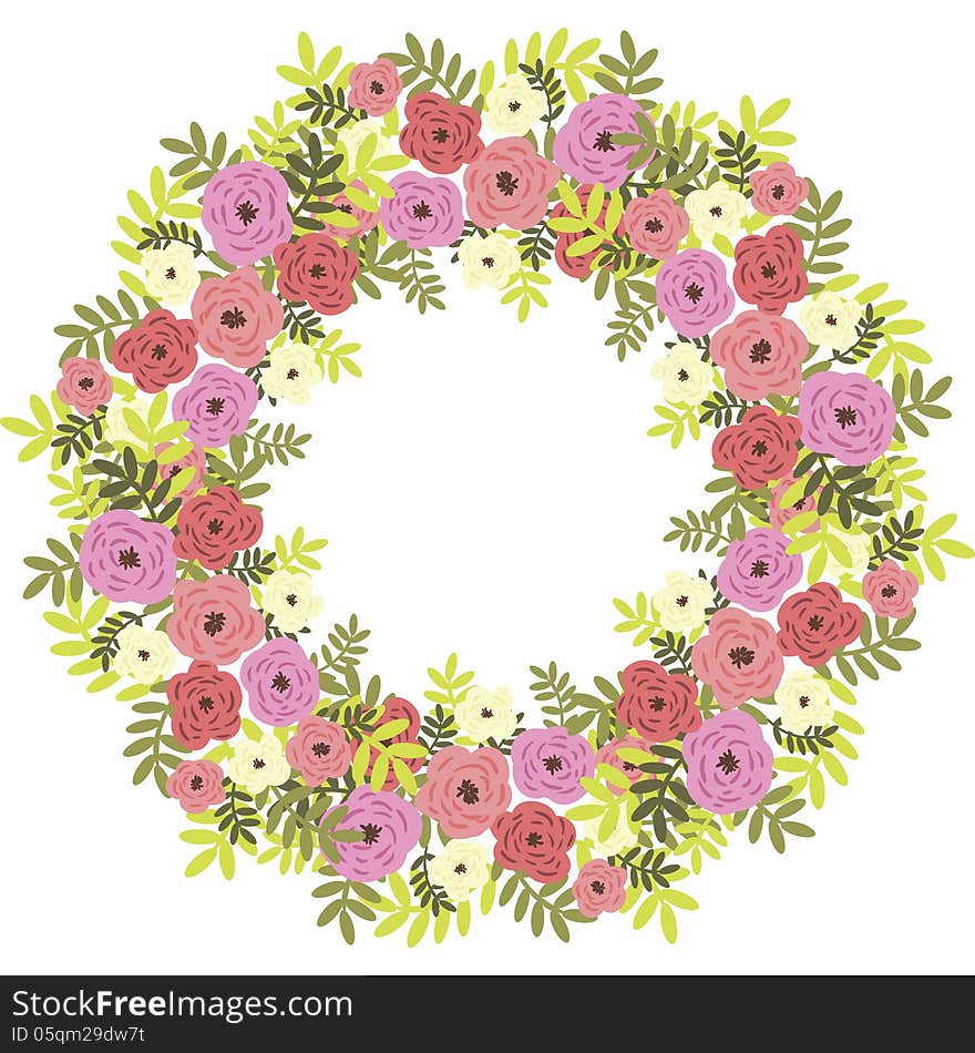 Vector summer background with flowers. Vector summer background with flowers