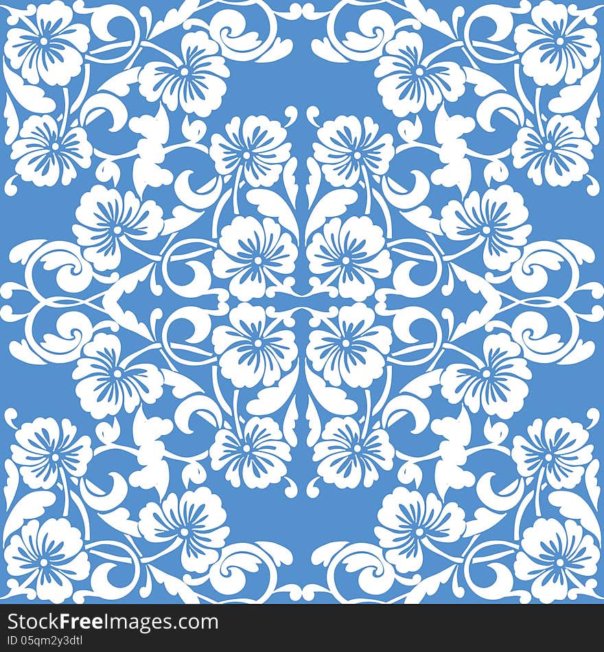 Vector seamless background with flowers. Vector seamless background with flowers