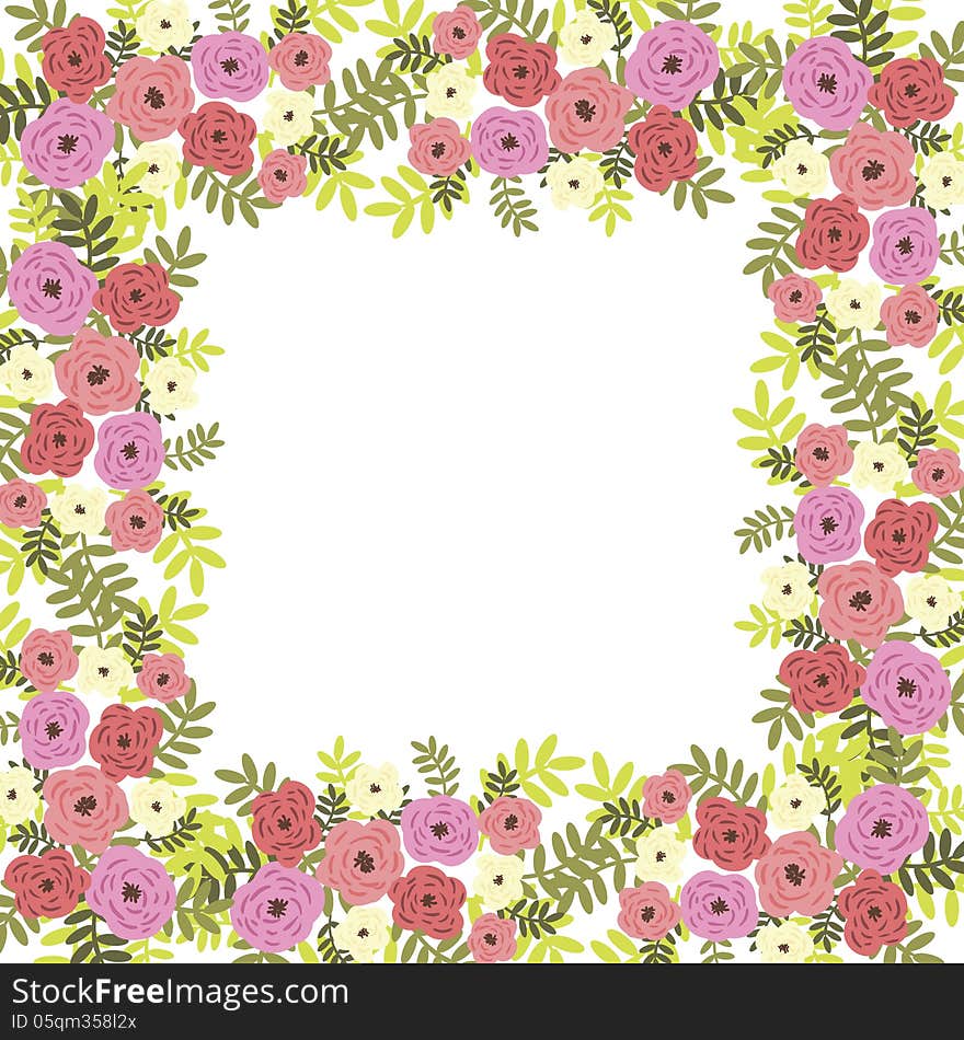 Vector summer background with flowers. Vector summer background with flowers