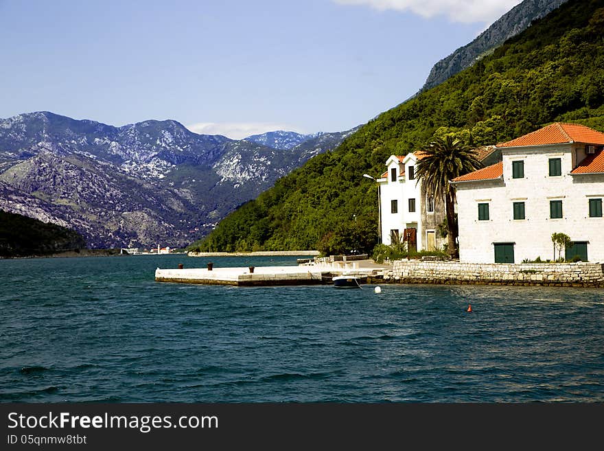 Panoramic view of Boka Kotorska Bay, Montenegro