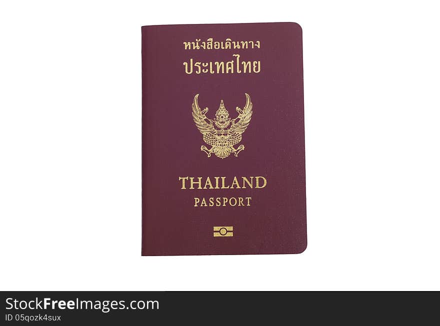 Thailand passport isolated on white background