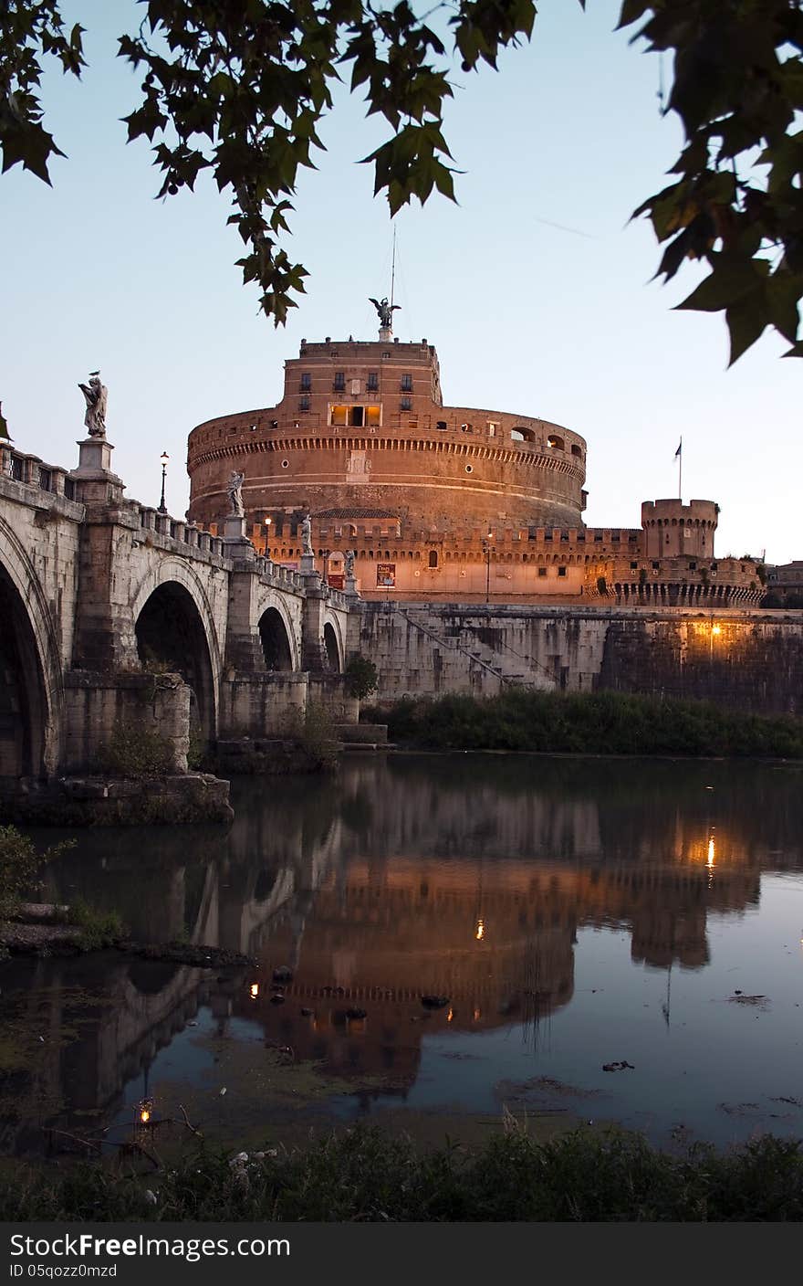 The ancient fortress and jail named Castel Sant'Angelo, Rome, Italy