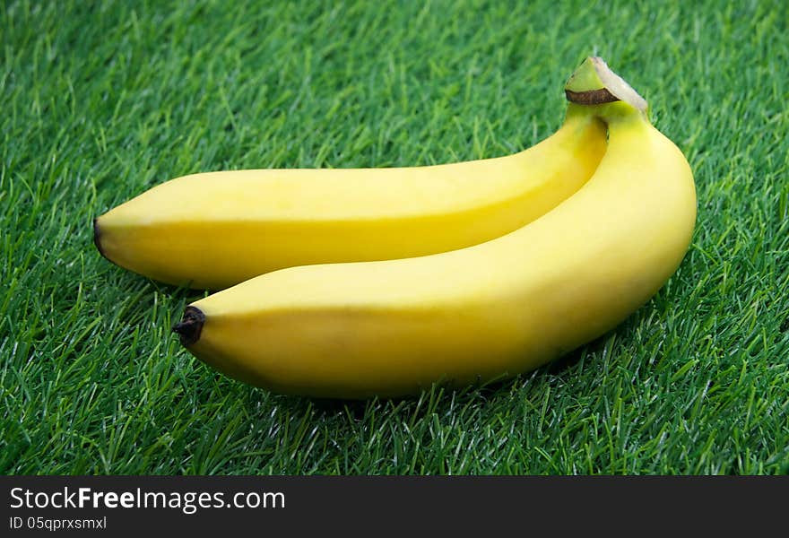 Two ripe yellow bananas