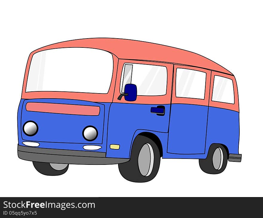 Van cartoon isolate on white background. Van cartoon isolate on white background