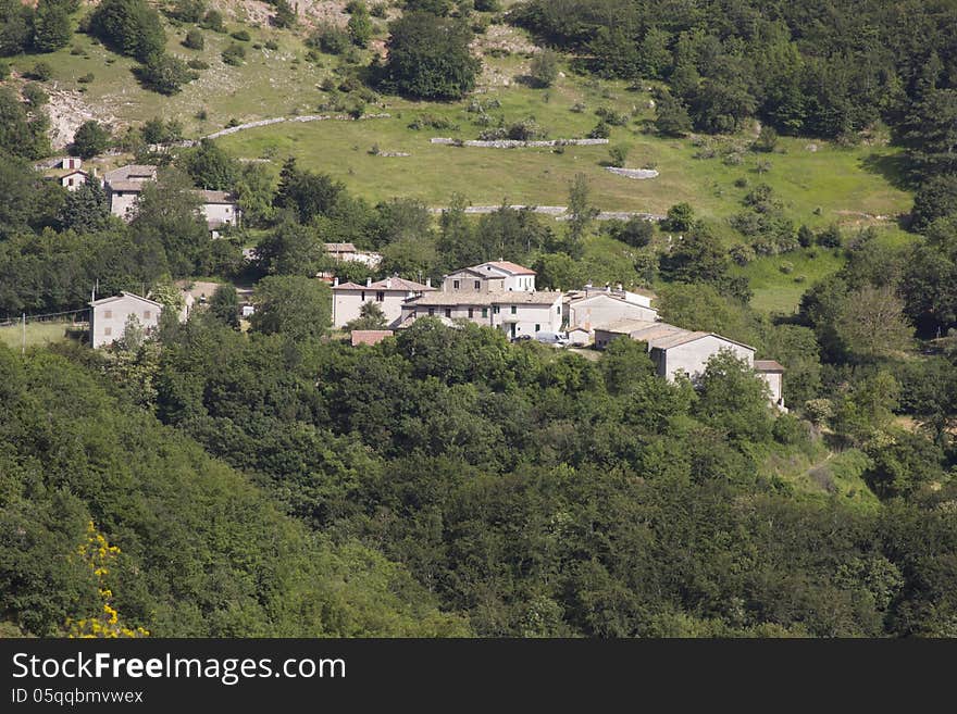 Small Umbria Village In The Forest