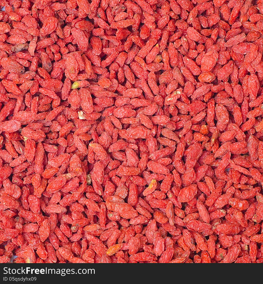 Red chinese wolfberry fruit background