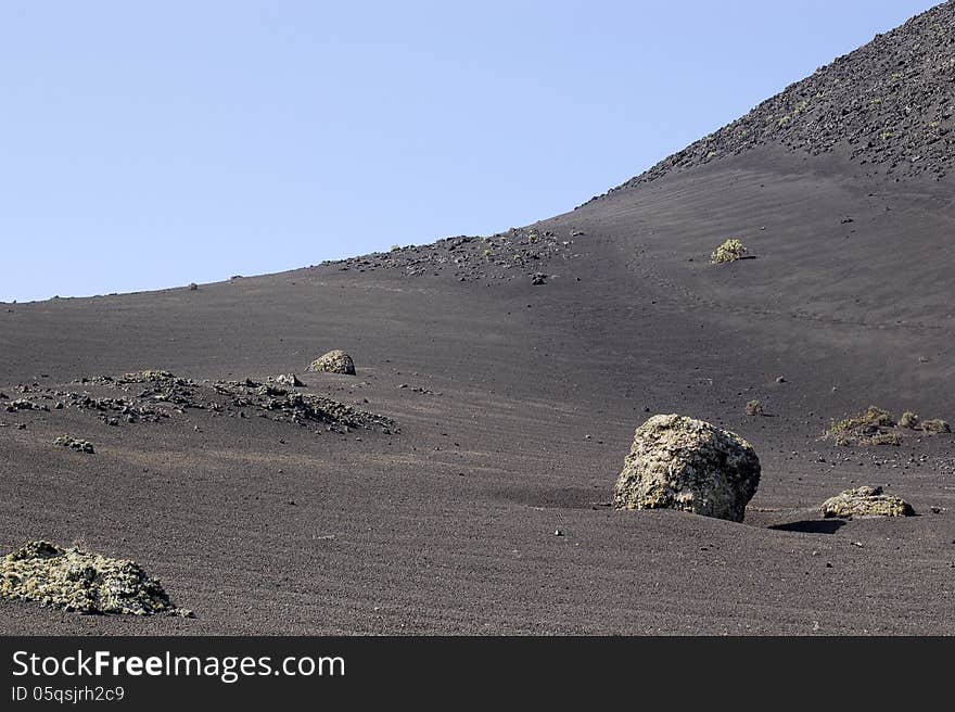 Volcanic landscape on the Canary Islands. Volcanic landscape on the Canary Islands