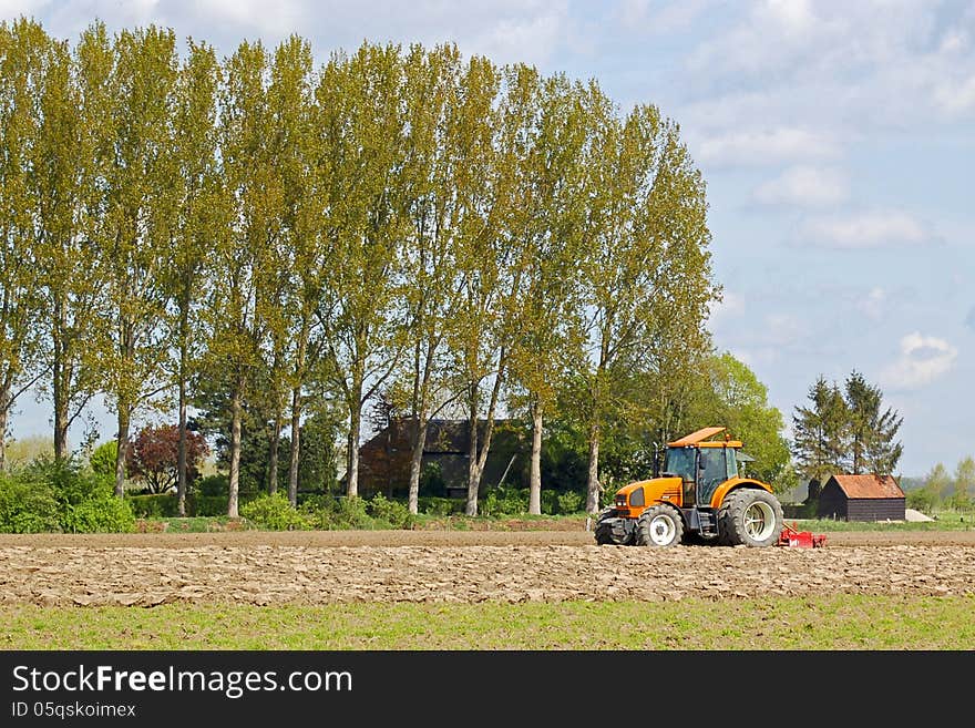 Farmer on a tractor