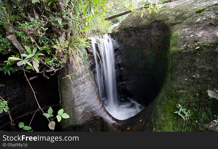 Waterfall in rain forest ,Thailand.