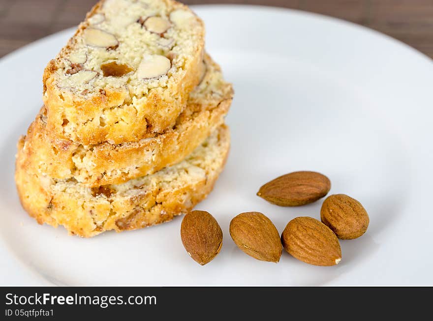 Italian biscotti cookies with almonds