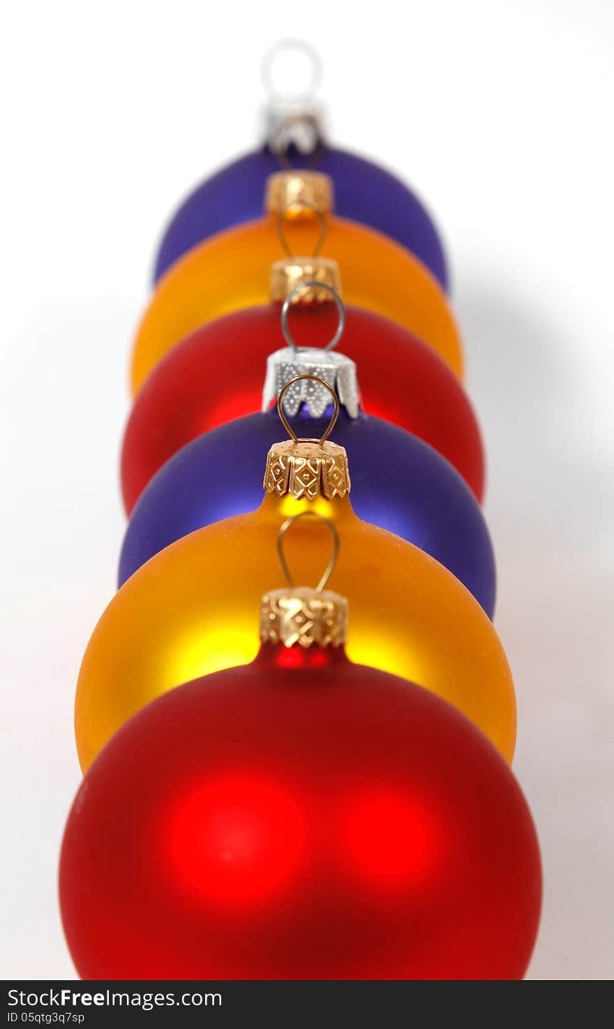 Colorful baubles in one row. Colorful baubles in one row