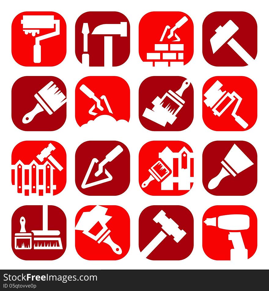 Color Construction And Repair Icons Set Created For Mobile, Web And Applications.
