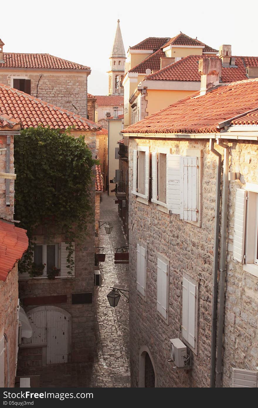 Streets of the medieval city (Central Europe)