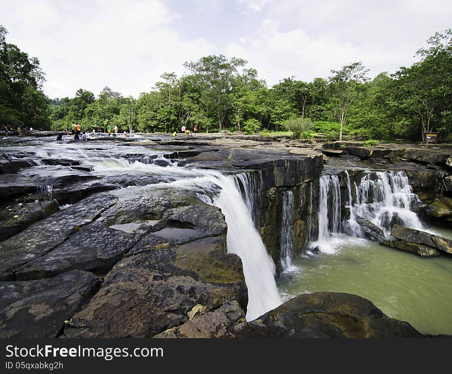 Tat Ton Waterfall At Chaiyaphum In Thailand.