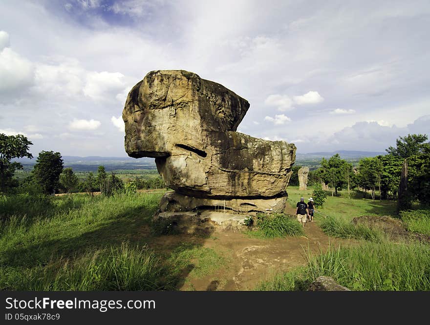 Giant rock at Mor Hin Khao, Chaiyaphum province, Thailand