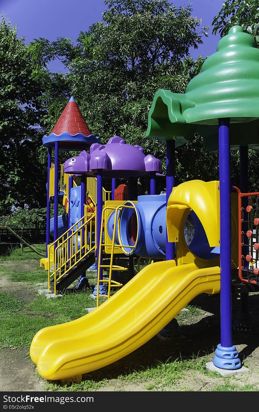 The beautiful children playground in the park