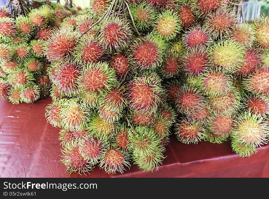 Rambutan or hairy fruit, popular fruit of Thailand