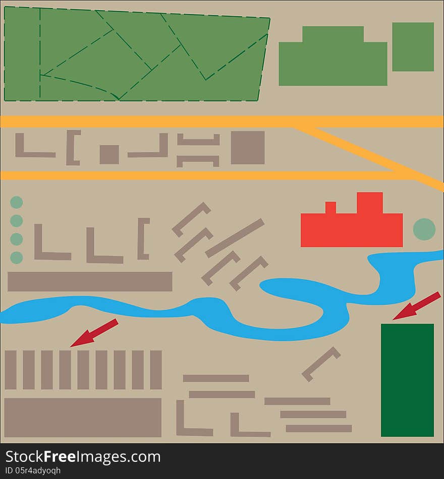 Abstract map of the city to design, print