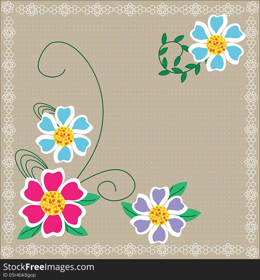 Cute Floral Background For Your Design, Cover, Pre