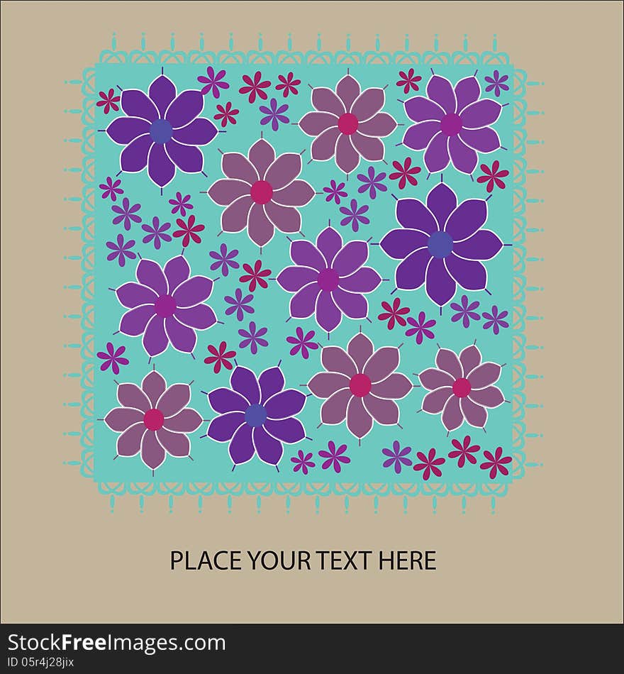 Cute Floral Card With Place For Your Text