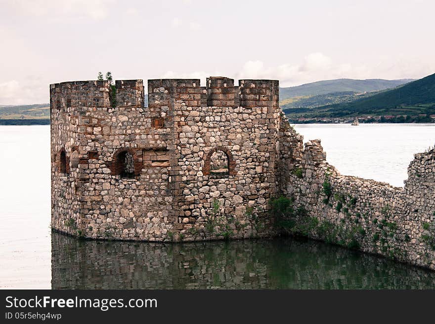 The ruins of a castle in Serbia on the Danube river. The ruins of a castle in Serbia on the Danube river.