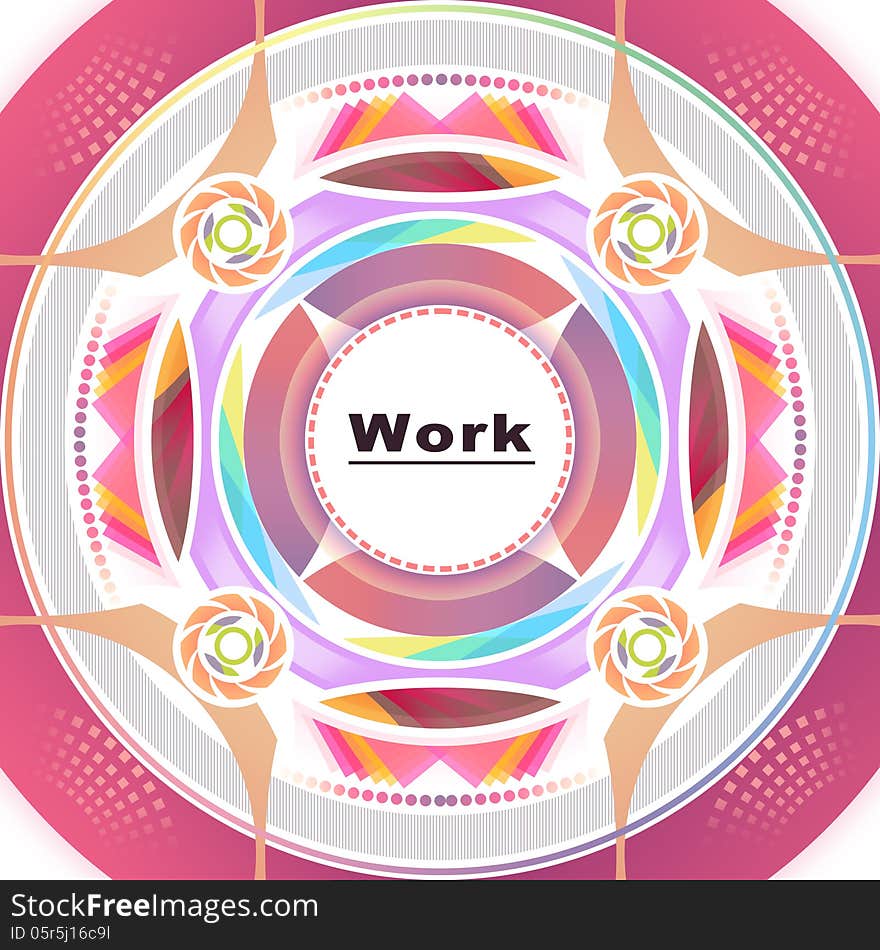 Card with a white circle in the center of attention in a futuristic style. Card with a white circle in the center of attention in a futuristic style