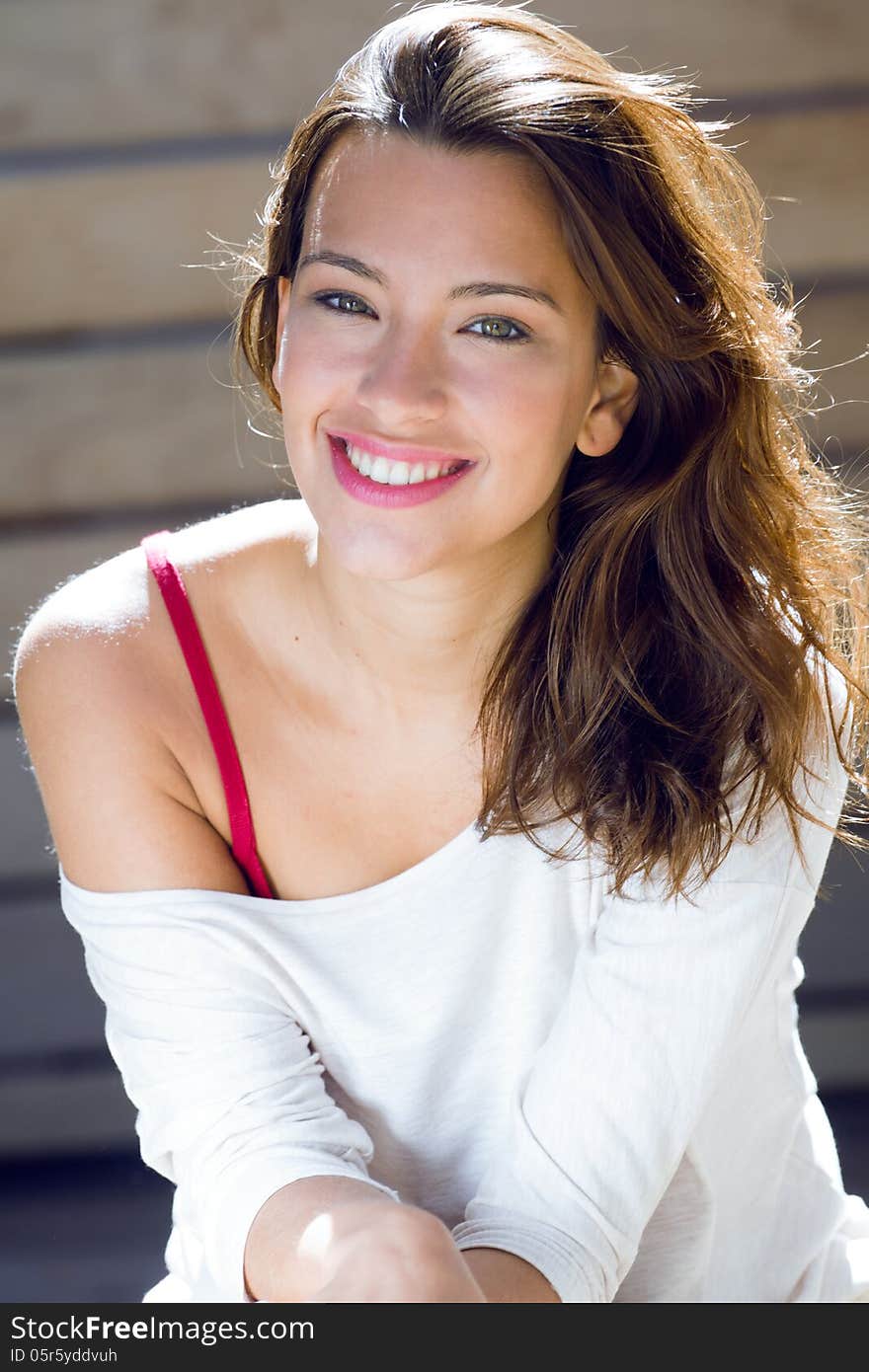 Portrait Of Beautiful Woman With Smile At Home