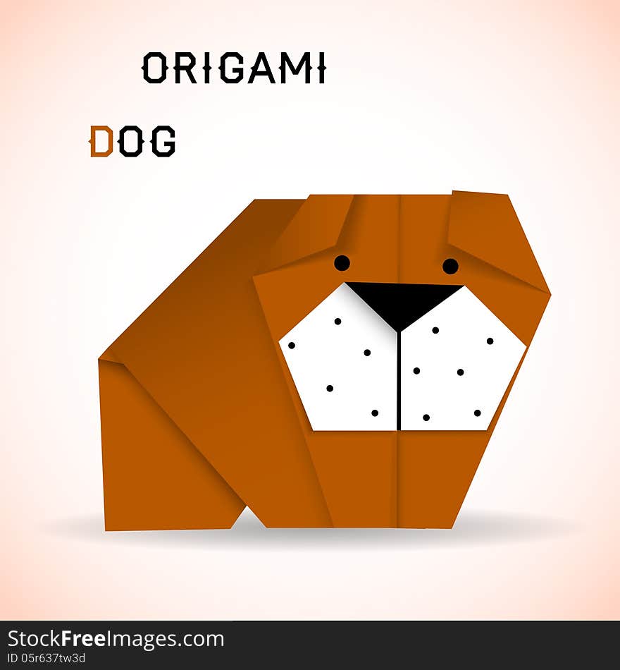 Vector illustration of an origami dog. Vector illustration of an origami dog