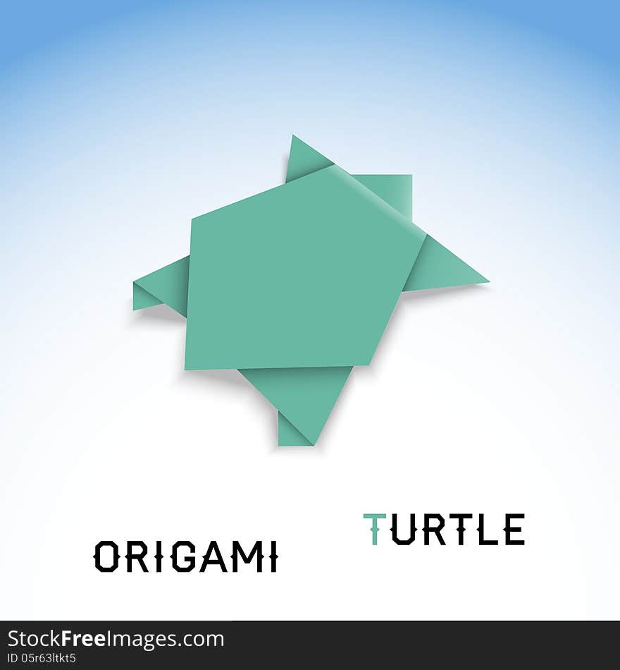 Vector illustration of an origami turtle. Vector illustration of an origami turtle