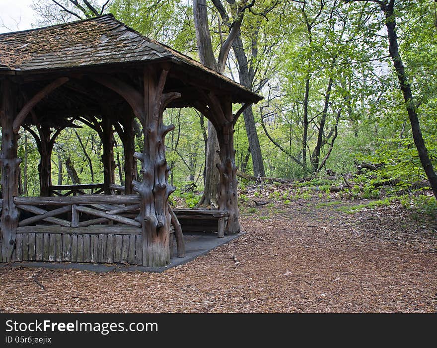 Wooden in hut in Central Park, New York City