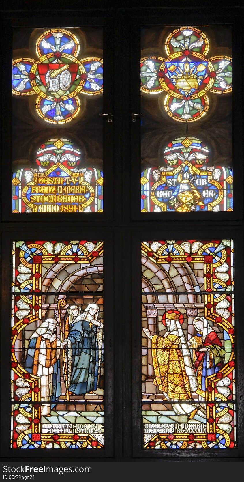 Colorful stained glass in Germany. Colorful stained glass in Germany