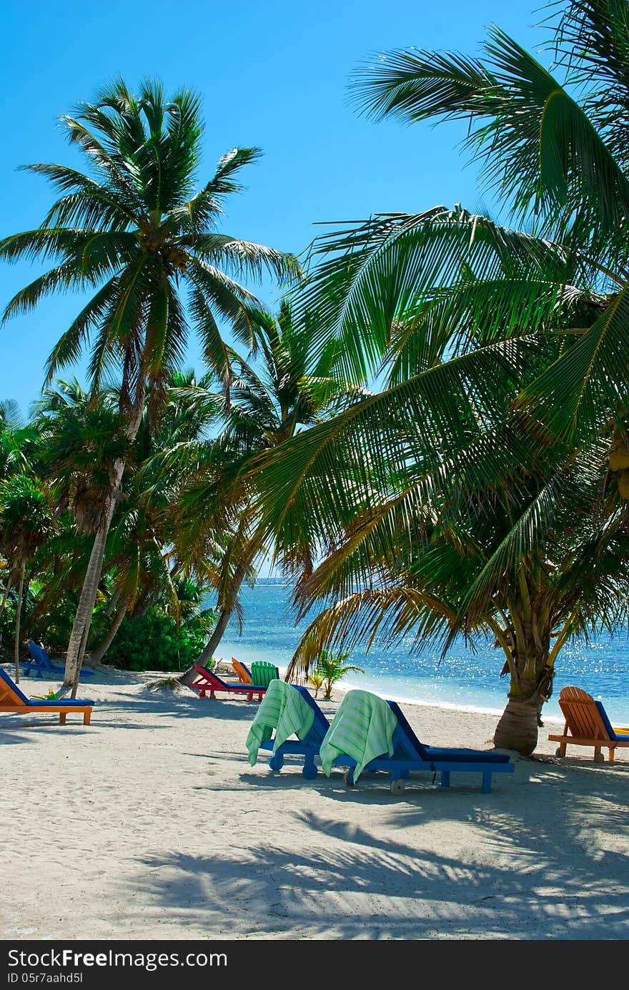 Colorful beach chairs