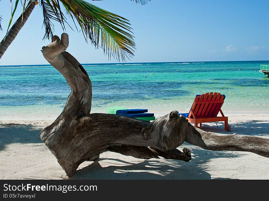 Colorful beach chairs