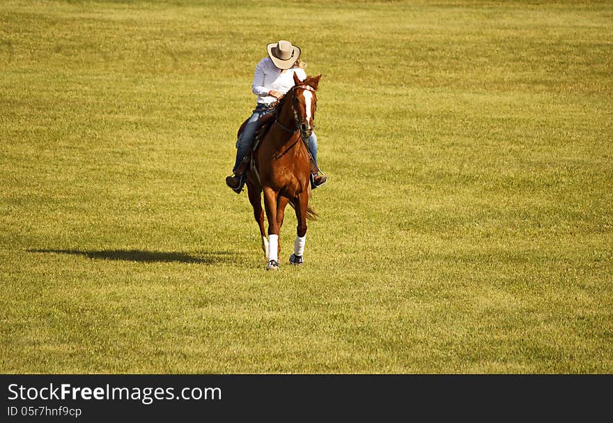 Cowgirl on her horse