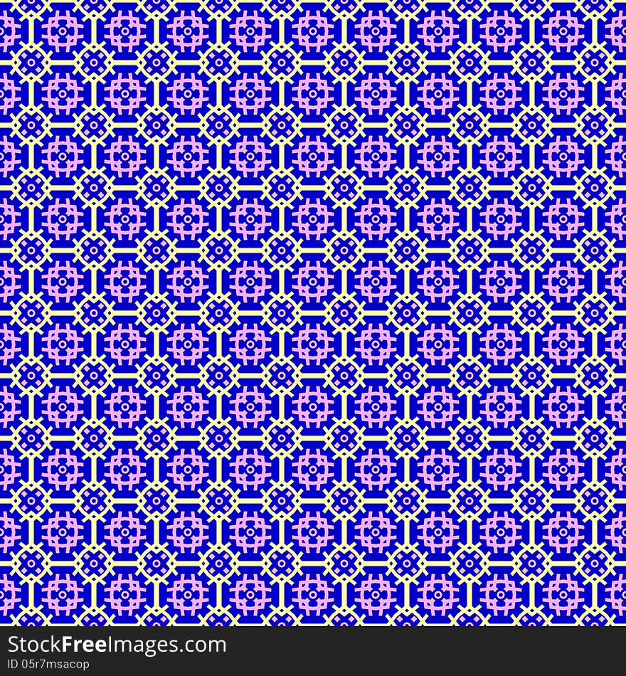 Abstract geometric seamless background. Violet and yellow color. Vector illustration for your abstract design. Line pattern tile.