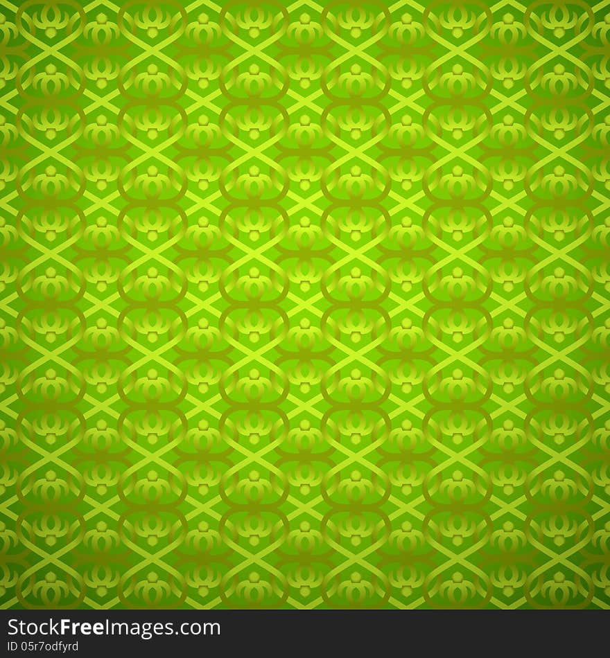 Seamless floral pattern, green and summer seasonal