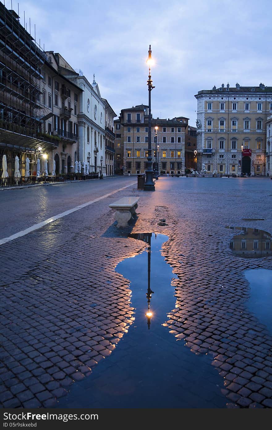 Reflection of Lamp after rain