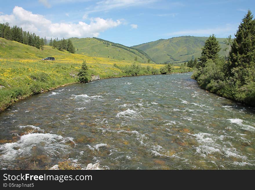 Mountain River In East Kazakhstan