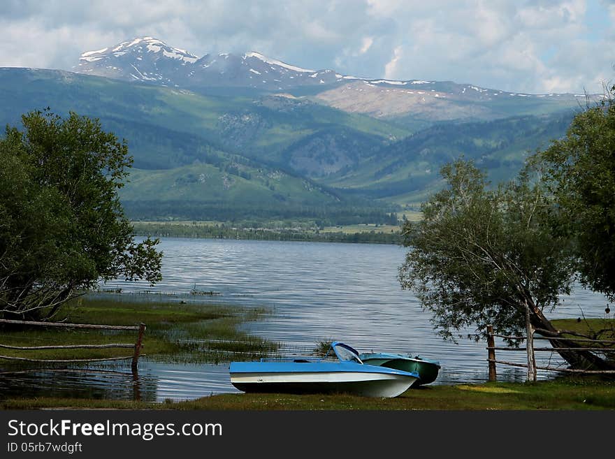 Markakol Mountain lake in East Kazakhstan