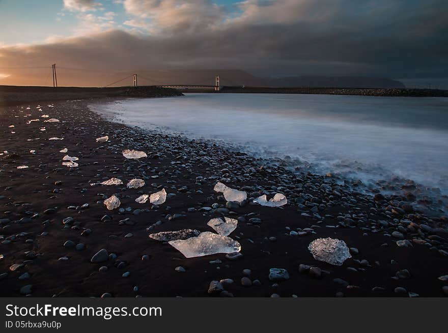 Midnight At Jokulsarlon