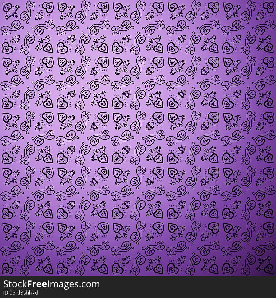 Antique pattern background. Purple seamless