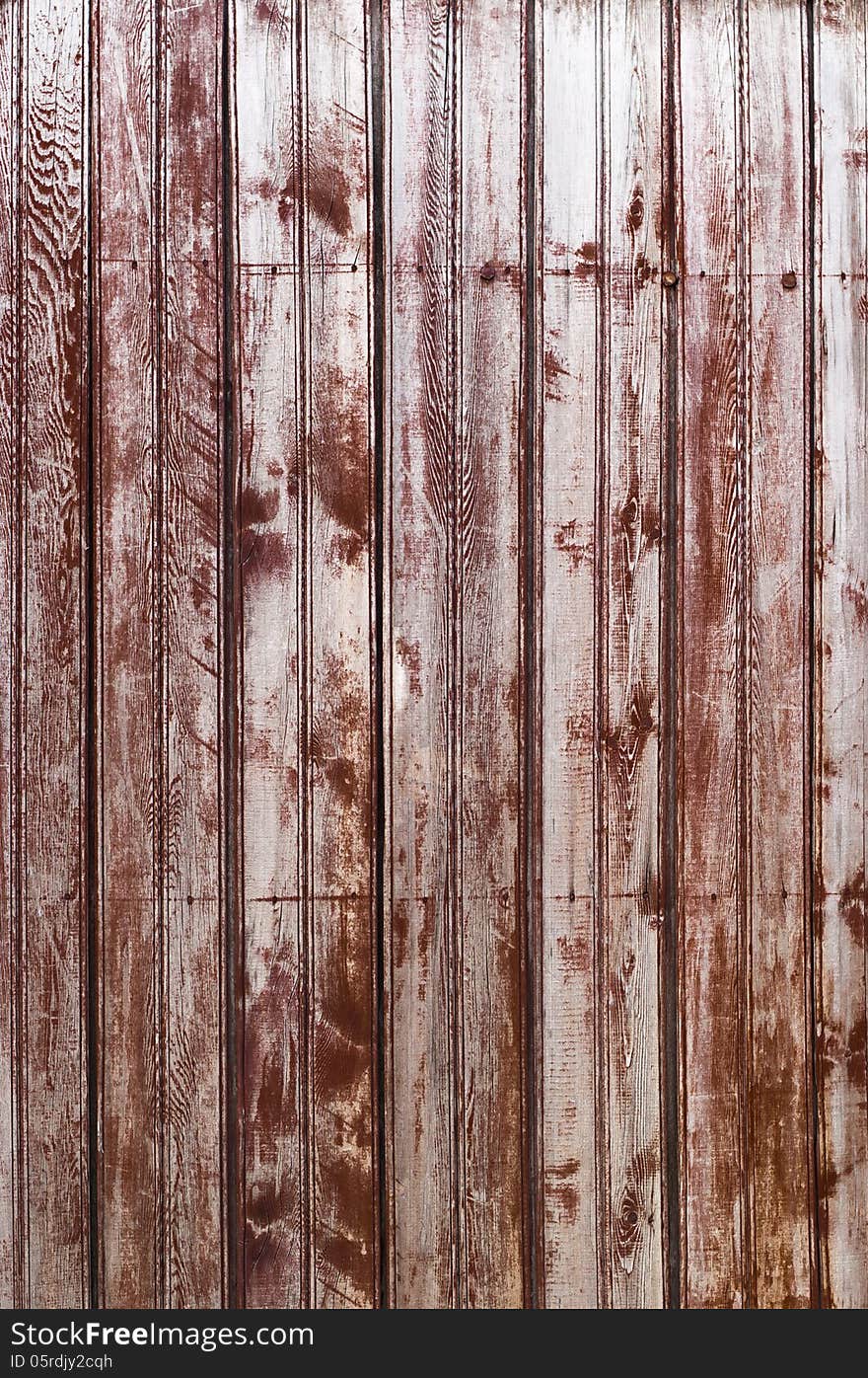 Old Wooden Shabby Planks In The Row