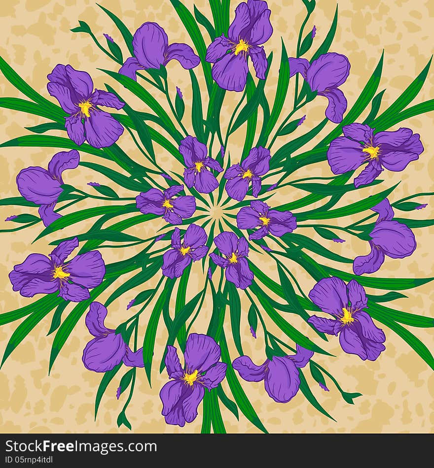 Floral background with iris flowers. Floral background with iris flowers