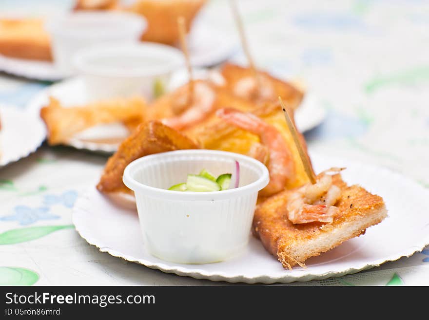 This is Fried Minced Shrimp on Bread