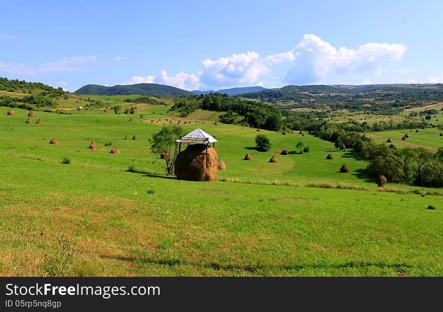 Covered haystack in Maramures county,Romania