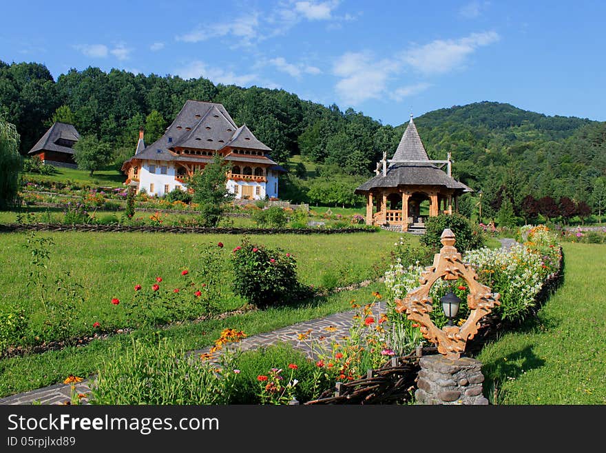 Rectory at Barsana monastery from Maramures - Romania.