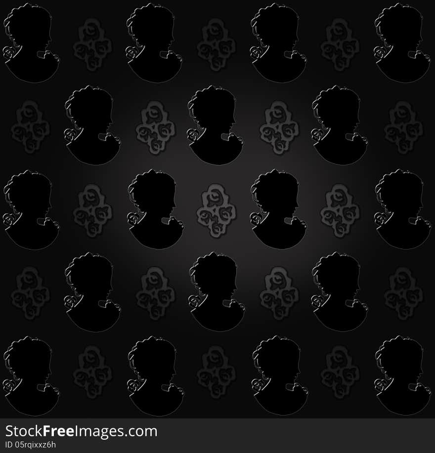 Black silhouette cameo lady wallpaper. Black silhouette cameo lady wallpaper